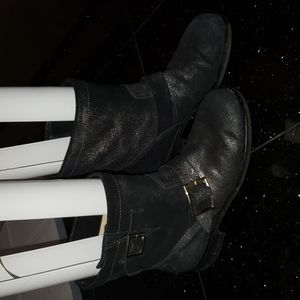 Jimmy choo Metalic leather  boots Size 38 / 7 in US. BLACK. Super quality boots.